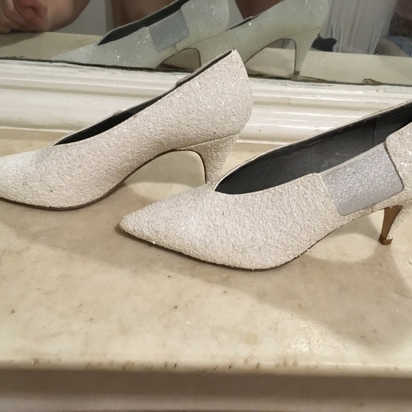 Free People White Glitter Heel 8.5 - Picture 4 of 5